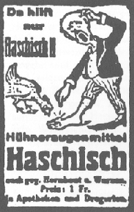Antique German ad for hash corn remedy